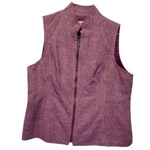 Coldwater Creek 12 Vest Dusty Purple Tweed Wool Blend